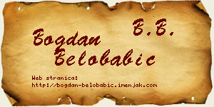 Bogdan Belobabić vizit kartica